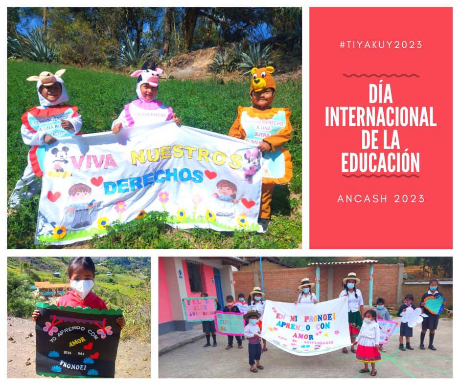 #DiaInternacionalDeLaEducación 

La educación es un derecho humano, un bien público y una responsabilidad colectiva. 
En este día, tan importante, arrancamos el partido #Ayni2023
Nuestra meta es atender a 160 niños y niñas de 30 PRONOEIs de Pallasca Ancash.