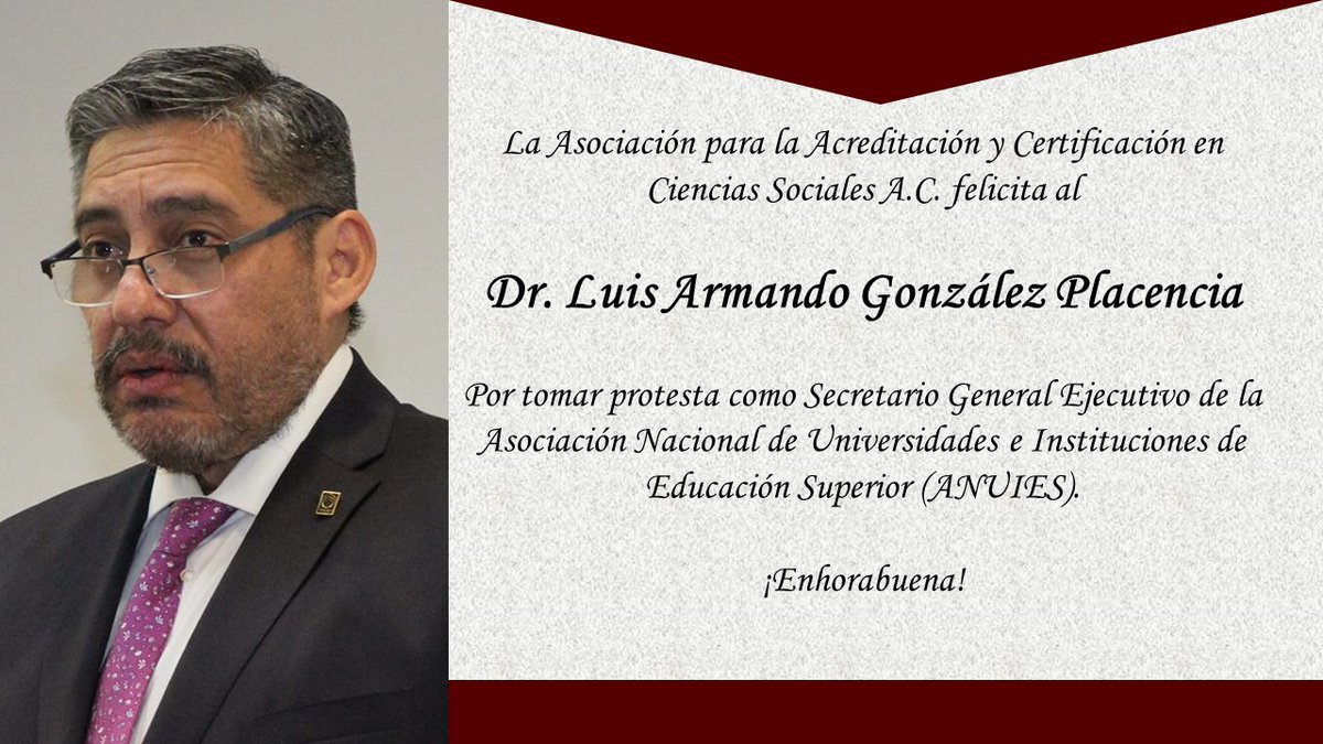 ACCECISO felicita al Dr. Luis Armando González Placencia por tomar protesta como Secretario General Ejecutivo de la Asociación Nacional de Universidades e Instituciones de Educación Superior (ANUIES).
¡Enhorabuena!