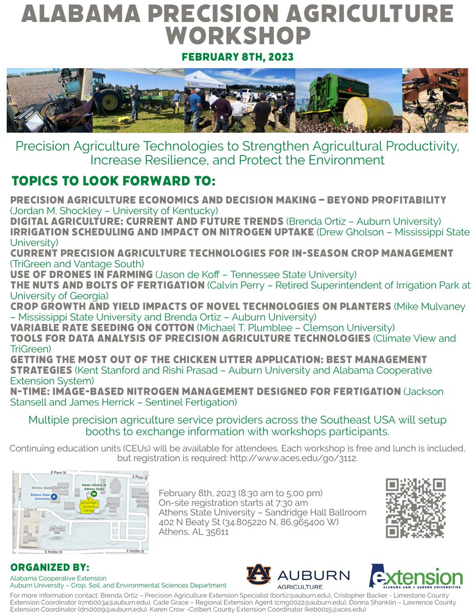 Save the date!!! Alabama Precision Ag Workshop: Feb 8th!!!