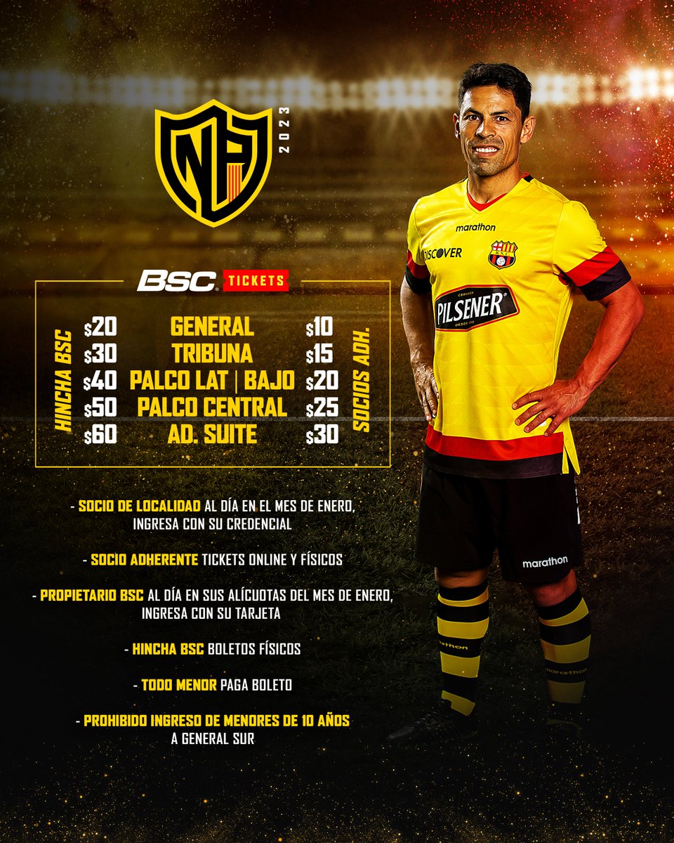 ¡A despedir a nuestro gran Capitán, en la #NocheAmarilla! 🎆

Precios y puntos de venta en barce.link/NA2023 🎟️

Venta online para <a href="/sociosbsc/">SOCIOS BSC</a> en barce.link/Boletos 👨‍💻

#NA2023 #VamosÍdolo 🟡⚫️