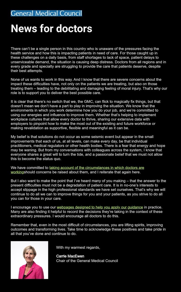 The <a href="/gmcuk/">GMC</a> has issued this to doctors today. Please share widely...