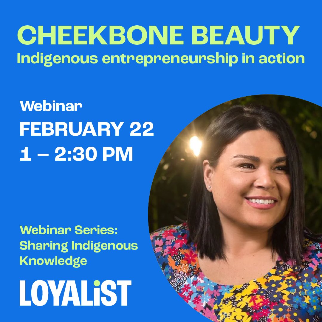 Register for our FREE webinar Wed., Feb. 22 at 1:00 pm EDT.  

Join Jenn Harper of @cheekbonebeauty as she shares how Indigenous culture and teachings have contributed to her cosmetics company's success.  

Register: l8r.it/BjuH 

#IndigenousBusiness #AppliedResearch