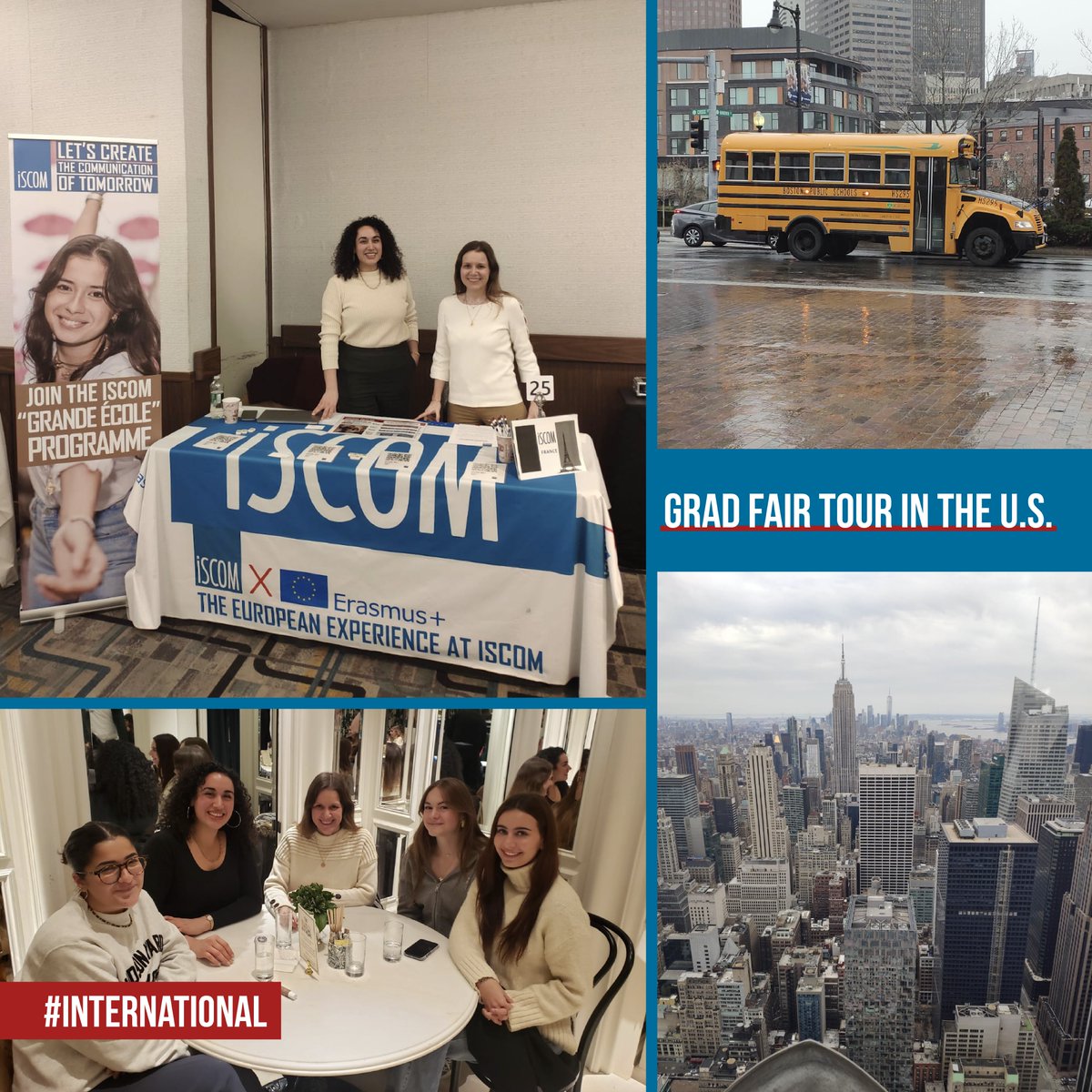 ISCOM went on an American #QSGradFair tour in the #States this past week! 🇺🇸 We are thrilled to have met and informed students who stopped by our booth about our programs and job opportunities on the #French and #International communication markets.