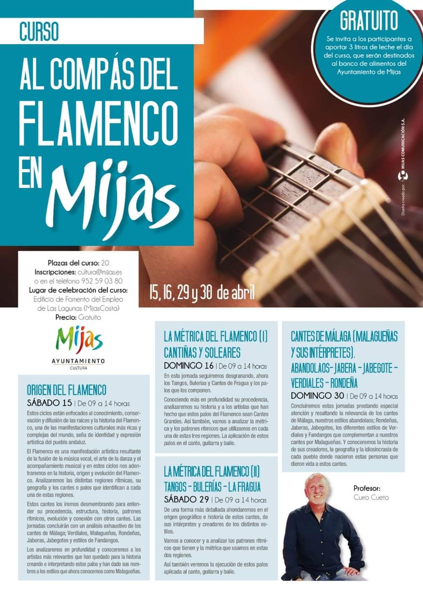 currocueto's tweet photo. Con esta Master Class en Mijas finalizaremos este ciclo propuesto para Málaga y su provincia. Escuelas de Baile y Peñas Flamencas de la Costa del Sol. Tienes hasta abril para contratarlo. Más información en:
https://t.co/DOp51o124b https://t.co/spEuoH73ck