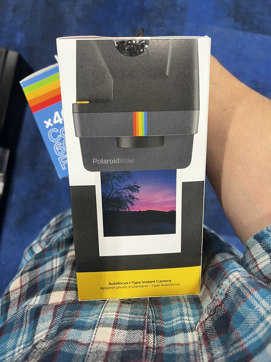 Tone_Connect's tweet photo. Finally got to see my #Polaroid featured on the new Autofocus iType camera box. Took this pic years ago with @rhettwhatley during a Cotton Candy Sunset shot with the iType film. Proud Camera dad moment here! #itype #polaroidfilm #itypefilm https://t.co/vz7cvNZXno