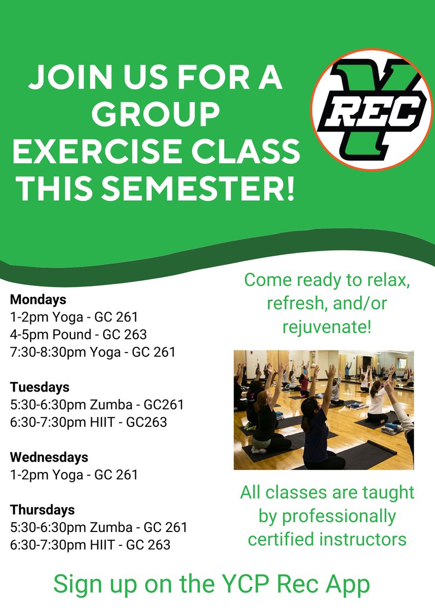Group Exercise Schedule is out! Schedule your days around getting these fun workouts in!