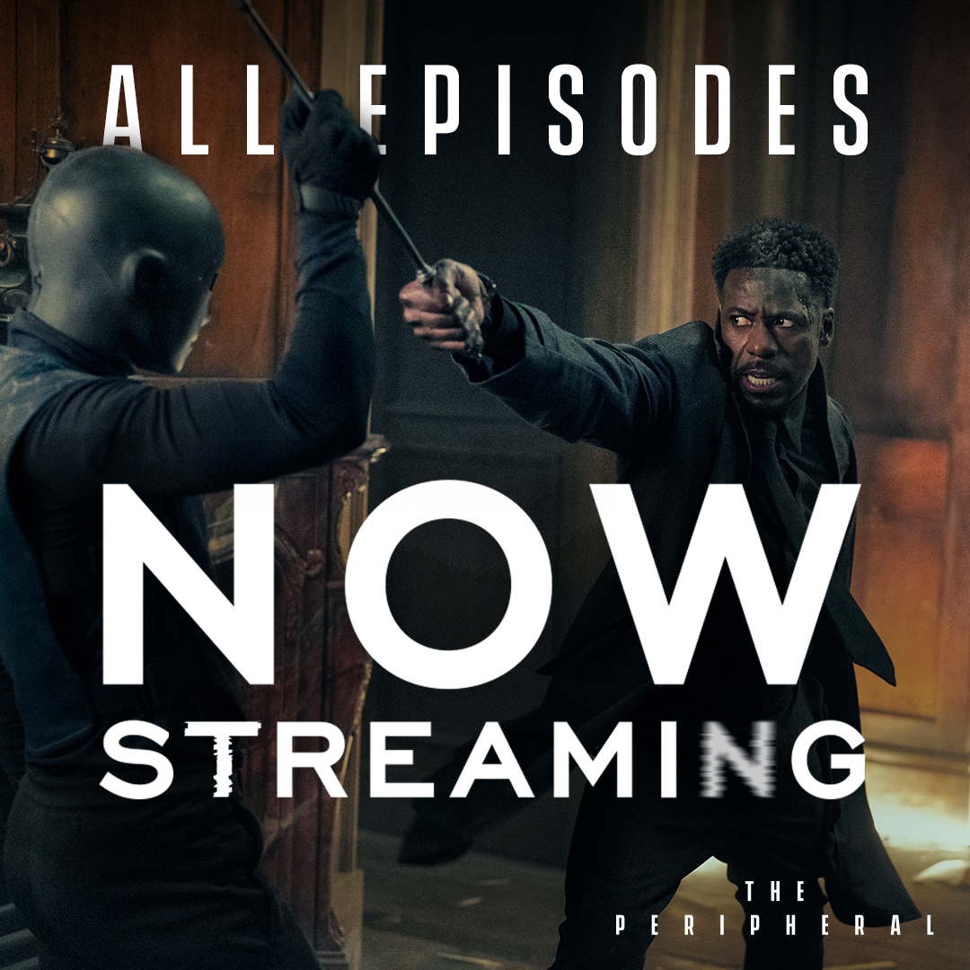 Get caught up on all the action. 

Season 1 of #ThePeripheral is now streaming on @primevideo.
