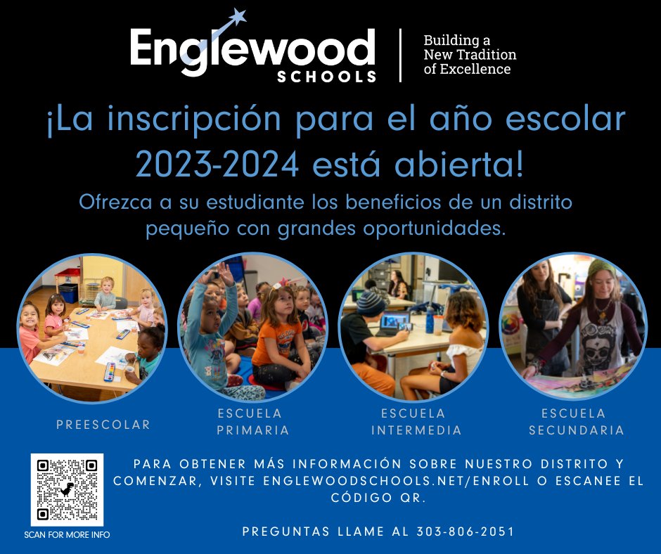 Enrollment for 2023-2024 is now open for students who are new or returning to Englewood Schools! Register your student for next year by visiting our enrollment page: englewoodschools.net/our-district/e…