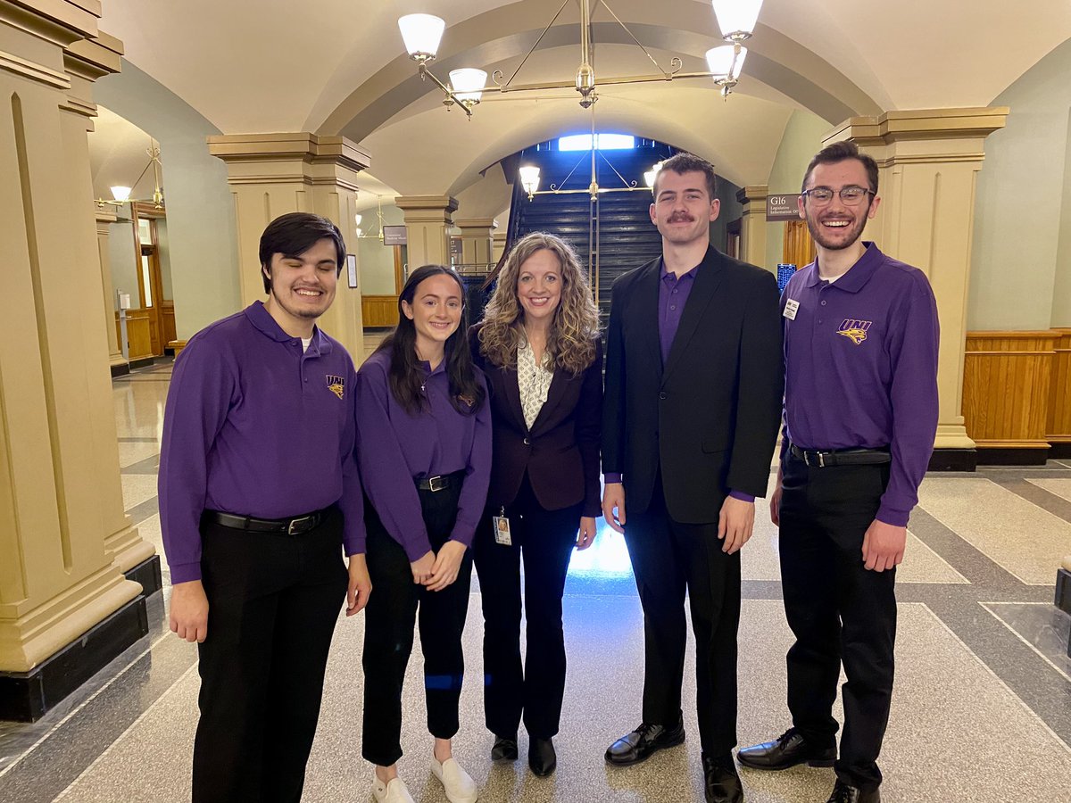 Whether it’s visiting with a lawmaker outside the elevator as she is going to her next meeting or seeing a <a href="/northerniowa/">University of Northern Iowa</a> alumni legislator in the State Capitol basement, the <a href="/NISG/">NISG</a> students are working hard and making connections that benefit UNI and our students!