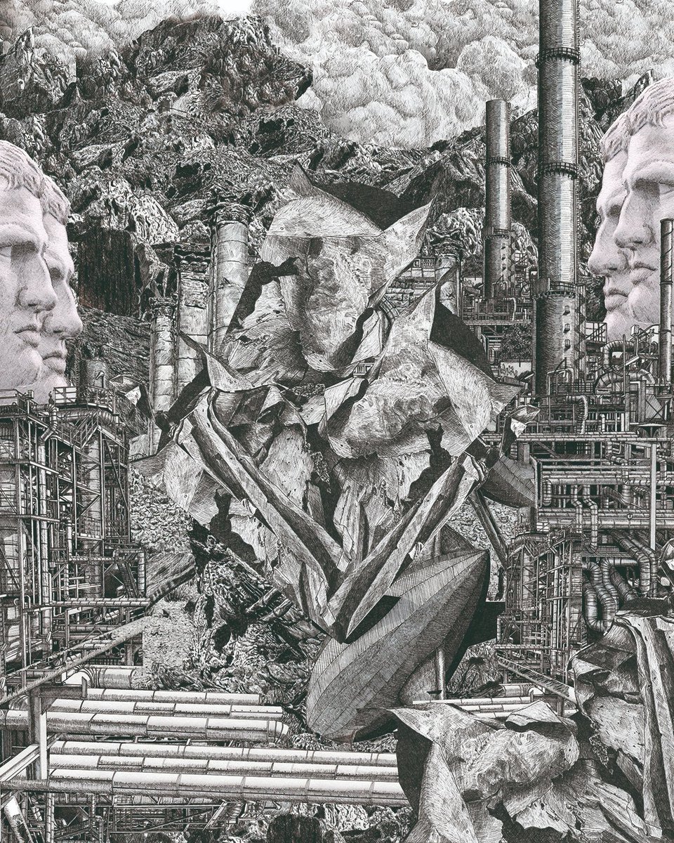 Van Blancke's first collection opens with an ink drawing depicting a door-like structure into the future. Explorations into this new universe with subjects relating to the present, past &amp; future world will be discovered over time as the collection expands.
bustani.gallery/IN-POSTERUM