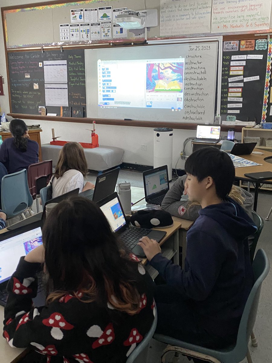 MsKhasClass's tweet photo. One of my goals is to incorporate more coding into my teaching practice for the Grade 6s @WinstonPSLDSB Thanks to Cobblestone Collective for designing some great lessons to get me started. #alwayslearning #codingacrosscurriculum https://t.co/KNB0PjUsYS