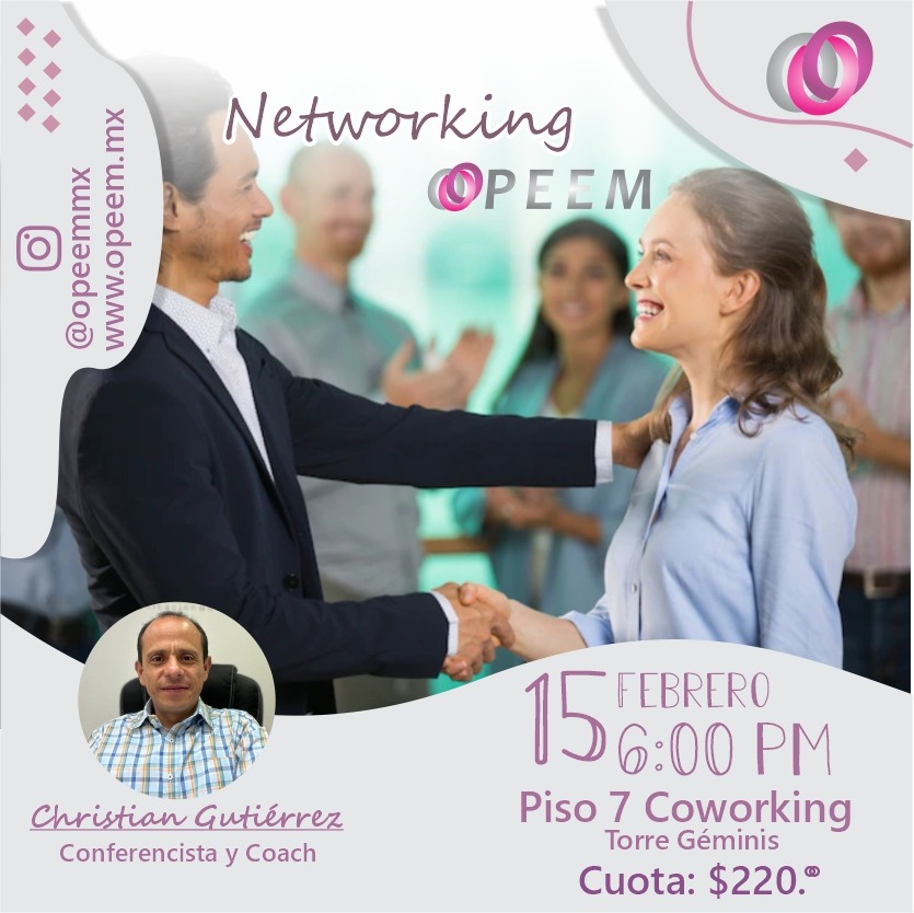 opeemmx's tweet photo. 𝗡𝗲𝘁𝘄𝗼𝗿𝗸𝗶𝗻𝗴 𝗢𝗣𝗘𝗘𝗠, aprenderemos cómo funciona el cerebro humano para persuadirlo de manera más simple y así elevar nuestras ventas, mejor posicionamiento de nuestras marcas, productos o servicios.

🗓 15 febrero 18:00 hrs
📍 @piso7coworking 
Cuota $ 220.00 pesos https://t.co/y3L2GfFgNp