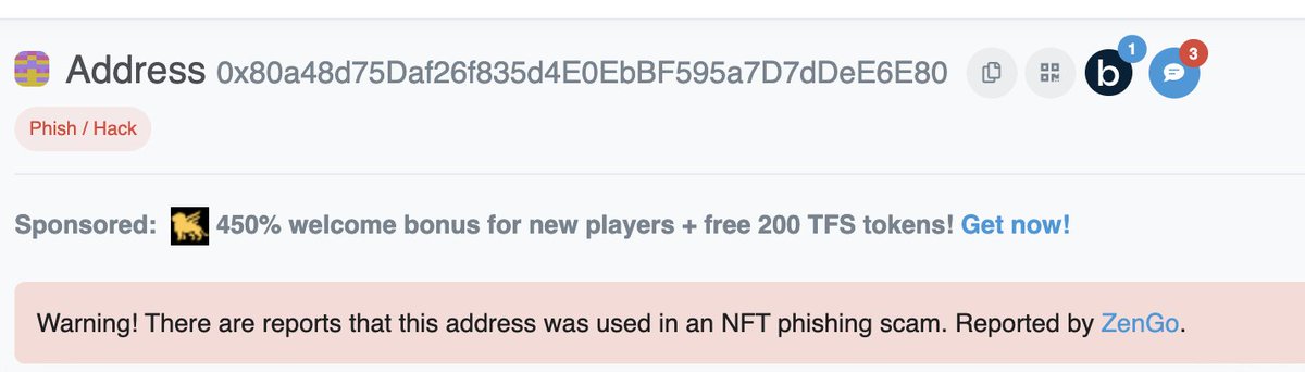 TalBeerySec's tweet photo. The attacker was reported by @ZenGo wallet research team and flagged in @etherscan a few weeks ago https://t.co/DorMhyiILP