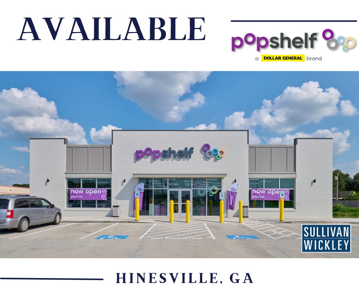 sullivanwickley's tweet image. ⚡FOR SALE | **NEW** POPSHELF | HINESVILLE, GA
 
For additional information, please contact:

Bill Weitzenkorn, CCIM | 470-237-2043 | bill@sullivanwickley.com
Sullivan Wickley
 
#justlisted #creforsale #netlease #1031exchange  #dollargeneral #HinesvilleGA #pOpshelf