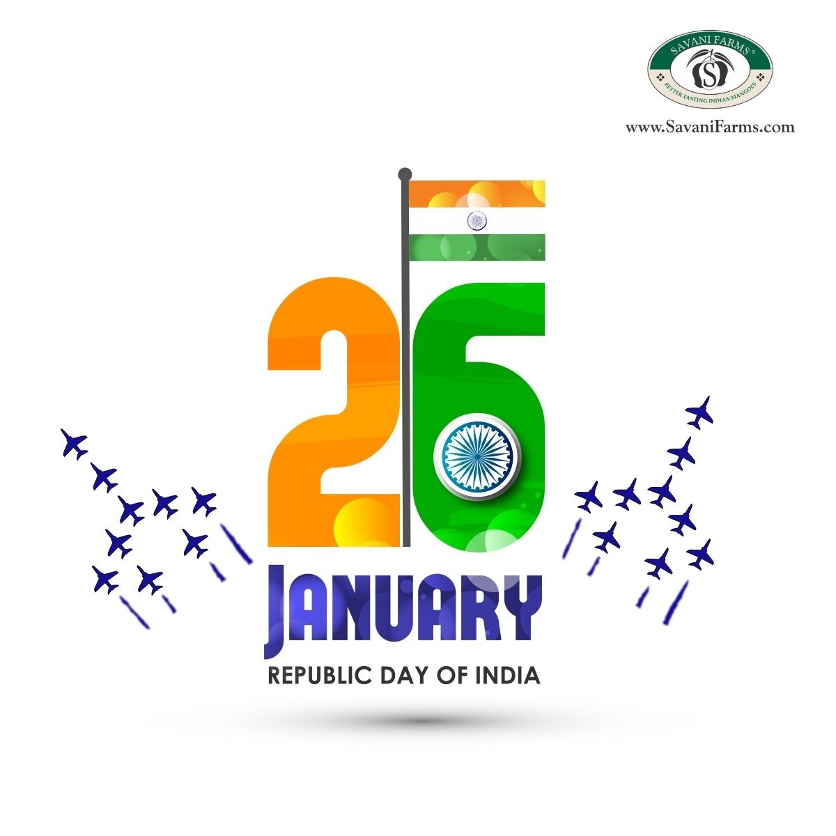 Savanifarm's tweet photo. A thousand salutes to all in this great nation of ours. May we make it become even more prosperous and great. We wish you a very Happy Republic Day 2023!

#RepublicDay #RepublicDay2023 #JaiHind #HappyRepublicDay #Indianrepublicday #Savanifarms https://t.co/5uLoBZvFZO