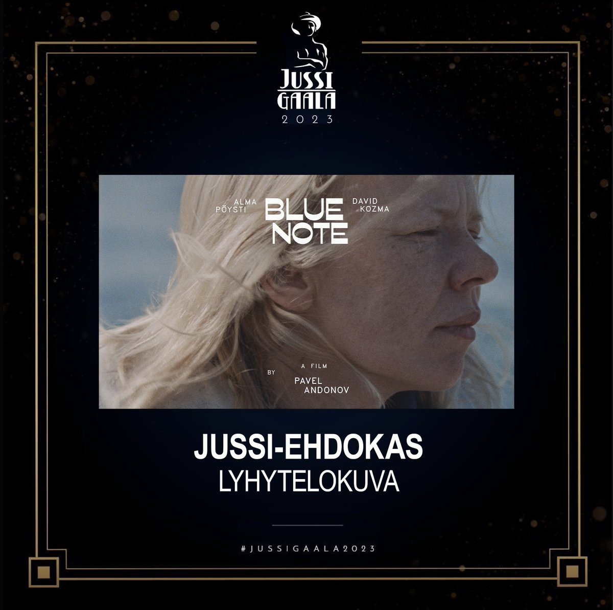 Vau, meidän BLUE NOTE -leffalle Jussi- ehdokkuus ❤️ Mun uran eka ehdokkuus 🥹

Kiitos koko meidän työryhmä, ja erityisesti ohjaaja-käsikirjoittaja Pavel Andonov. @Jussi_gaala #jussigaala2023
yle.fi/a/74-20014636