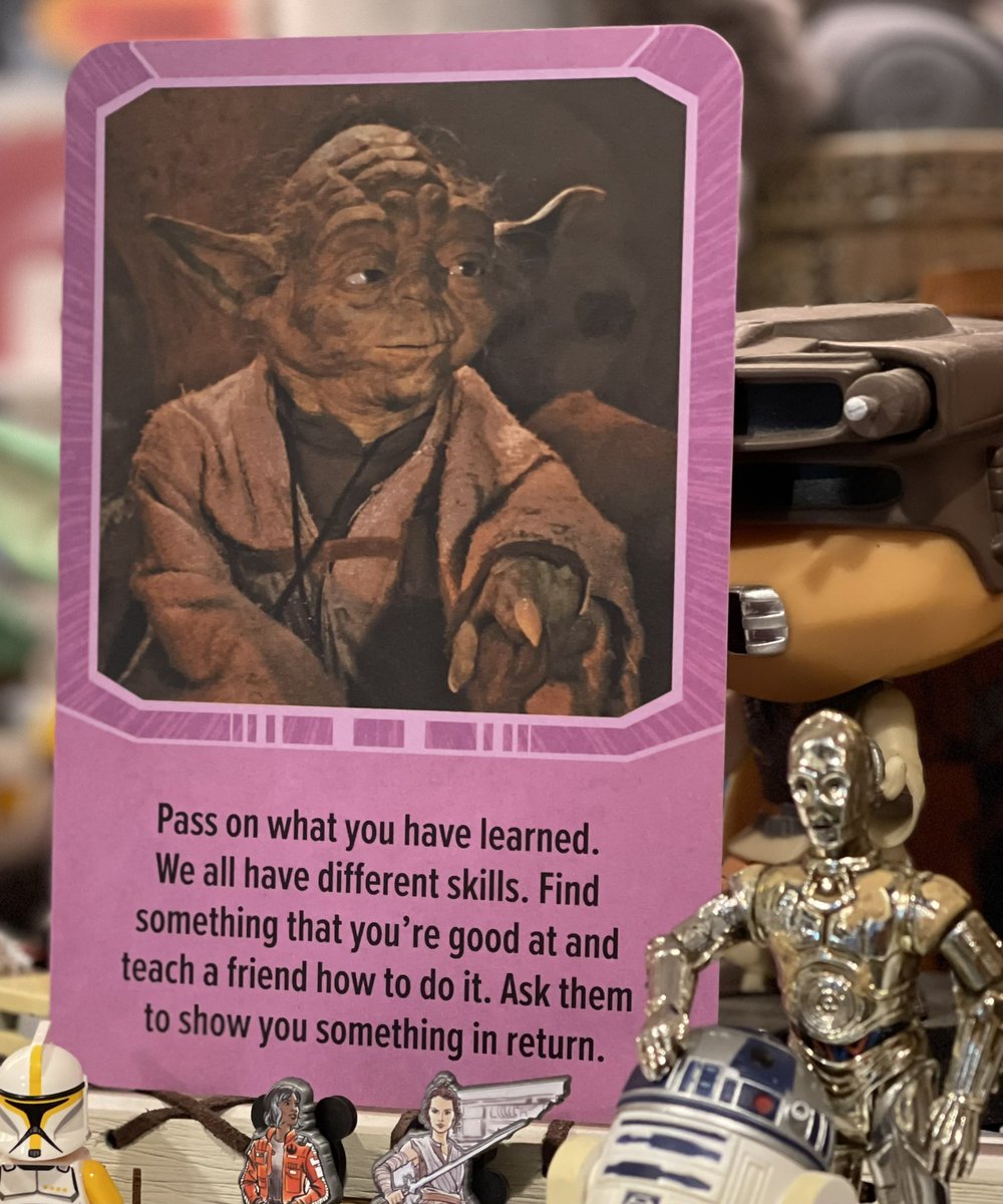 StarWars_77_AF's tweet photo. Pass on what you have learned.
We all have different skills. Find something that you're good at and teach a friend how to do it. Ask them to show you something in return.
#InnerJedi #Humpday #wednesdaythought #wednesdaymotivations #yoda #starwars https://t.co/VsXkDebvQz