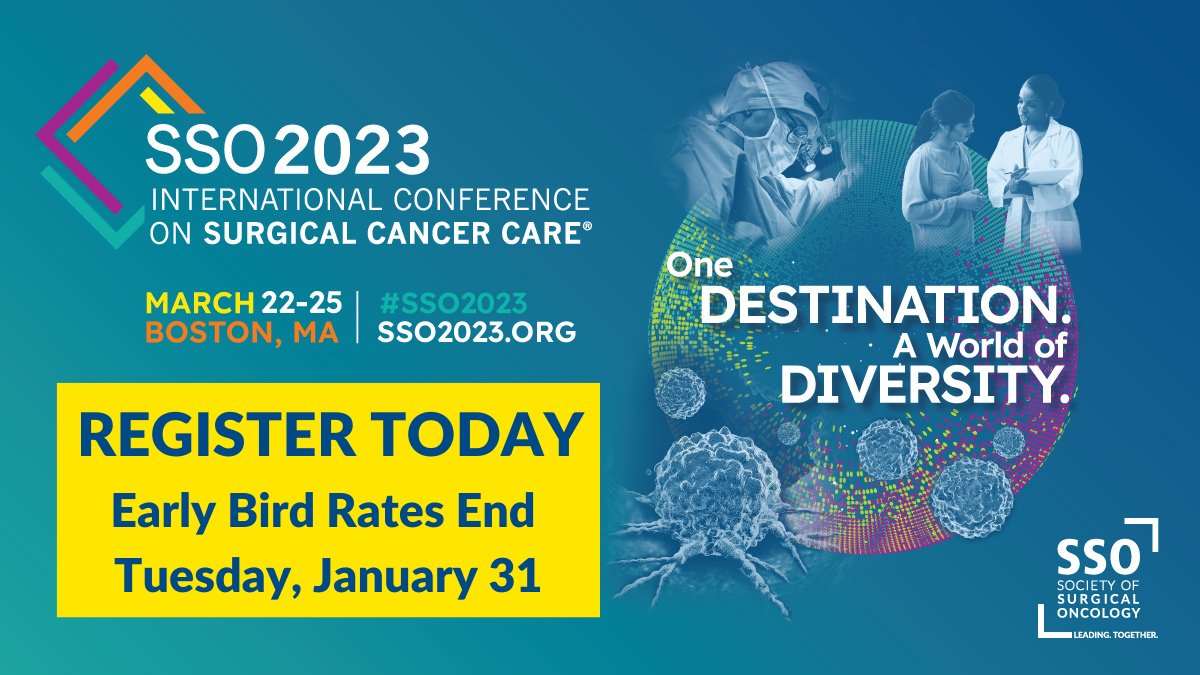 The clock ⏰ is winding down for #SSO2023 early bird rates. Don't miss out on discounted prices to hear the newest insights and connect with friends from around the world! Register to join us in Boston at SSO2023.org
