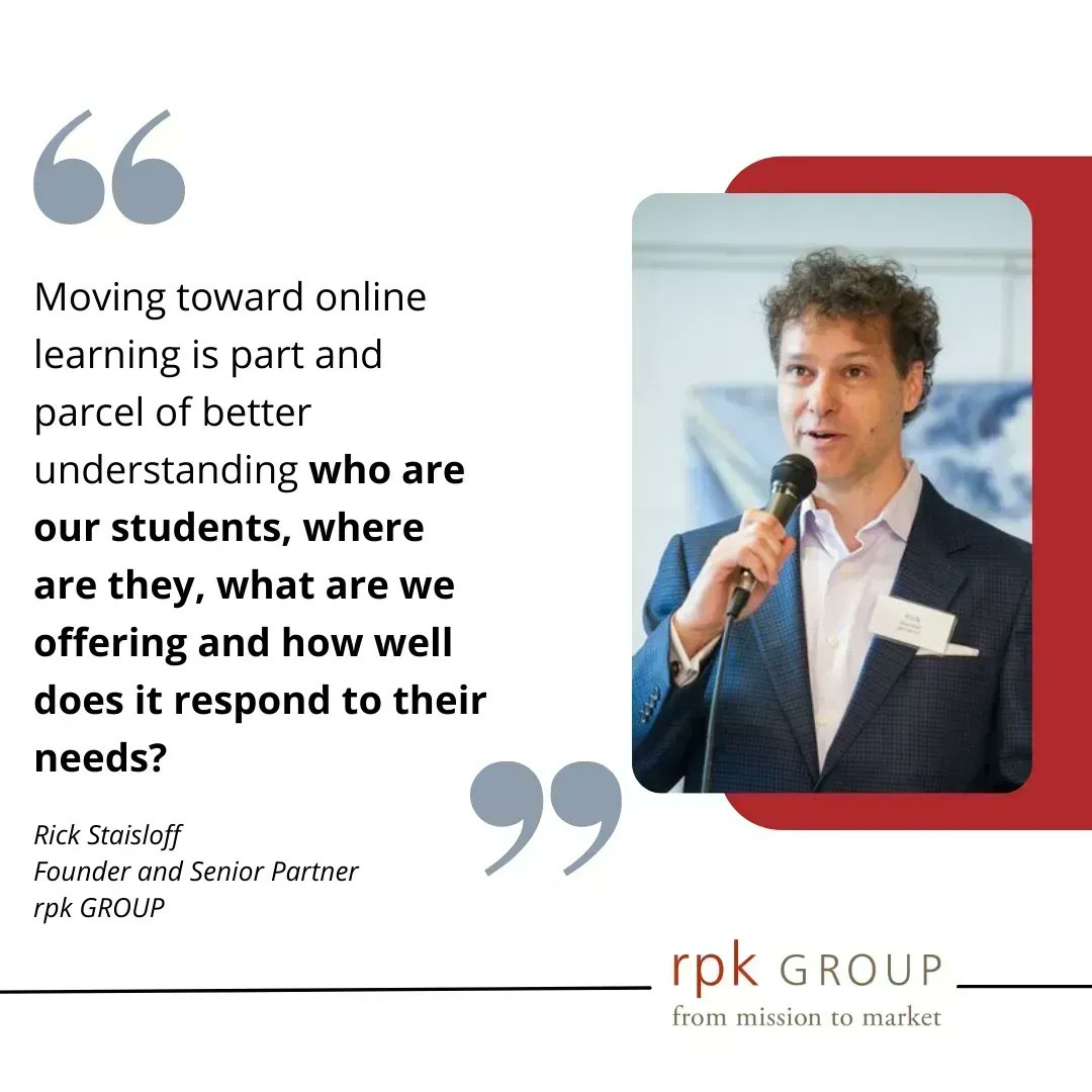 .<a href="/rstaisloff/">Rick Staisloff</a> shares his take on #onlinelearning in higher ed and how institutions can use data to uncover student's most pressing needs—and find out if they're responding accordingly. 

More on leveraging data in <a href="/insidehighered/">Inside Higher Ed</a>'s special report: 

buff.ly/3rgmPmH