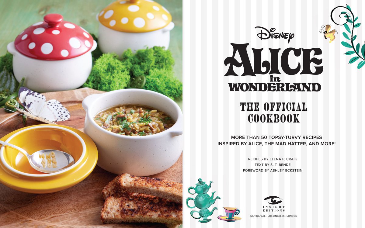 stbende's tweet photo. Everything is topsy turvy! Our #AliceInWonderland cookbook is 25% off thru 1/27 at @BNBuzz. It has recipes by #ElenaPCraig, foreword by @HerUniverse + text by me, and it was an absolute joy for us to create! Happy cooking! 🍄 ❤️ 
📚 🍄 https://t.co/PVfy45VzWc
@insighteditions https://t.co/rSg7vW16x0