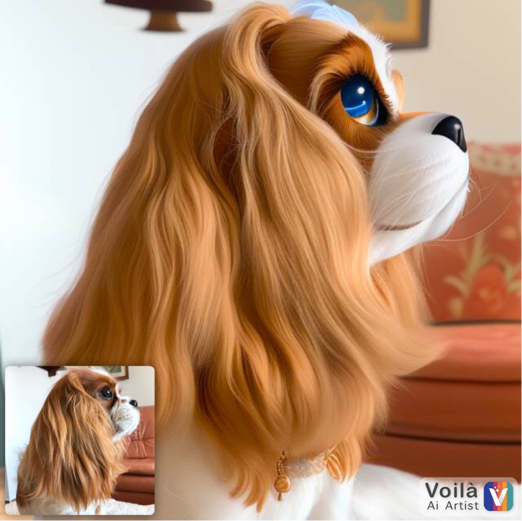 dolceSally's tweet photo. Here I am! 🤗
I had to join this crazy challenge! 🤪
I cartoonized myself! 🐶
#CavalierKingCharlesSpaniel 🐶
#crazyapp ✨ #Voila_AI_Artist ✨
#CutenessOverload 💞 #kawaii 💖 https://t.co/dlxCppSGrD