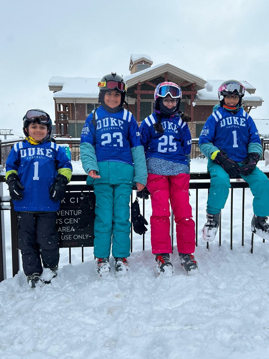 DukeAlumni's tweet photo. #DukeIsEverywhere ... including in Park City, UT! We are loving the @DukeFOOTBALL jerseys! Special thanks to Dr. Vikas Patel ’96, M.D.'00, HS’04 and current Duke Alumni board president and trustee for sharing these great photos with us. https://t.co/FWLUiKB9Ax