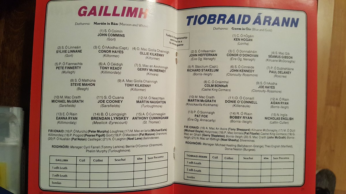 Shane45935970's tweet photo. Galway v tipperary all Ireland minor and senior semi finals 1987 https://t.co/Cfx3VoJpan