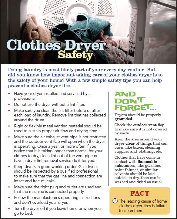 Doing laundry is a part of your everyday routine. Taking care of your clothes dryer is important to the safety of your home. Follow these simple safety tips so you can help prevent a clothes dryer fire. #dryersafety #westsacfire #firepreventiontips