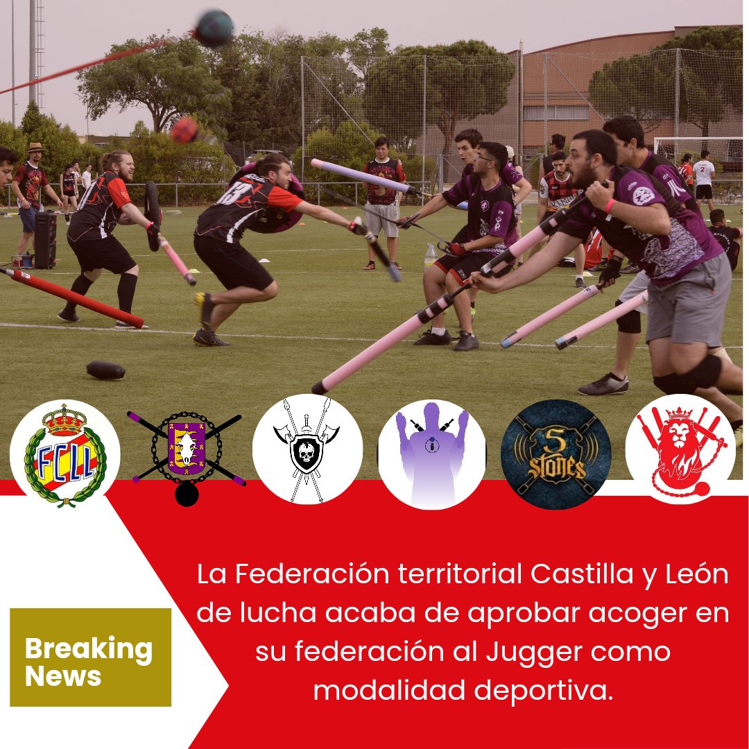 Hoy mismo el vicepresidente de la federación territorial Castilla y León de lucha nos ha dado la noticia que en su asamblea han aprobado acoger al jugger como modalidad deportiva dentro de su federación. Esto permite federarse y la creación de clubs deportivos por toda CyL.