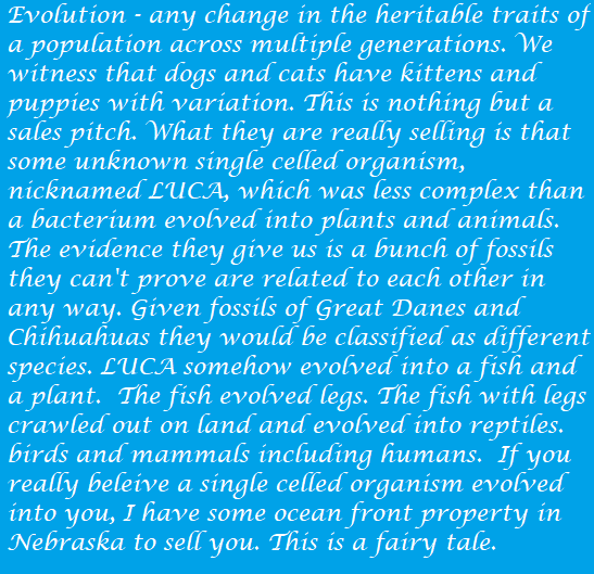 GodReallyExists's tweet image. Evolutionists believe single celled organisms violated inheritance and evolved into complex multicellular organisms like fish. Funny part is, they don't understand why I can't believe that. #findinggod #godisreal #atheist #atheists #atheism #JesusSaves #JesusChrist #JesusLives