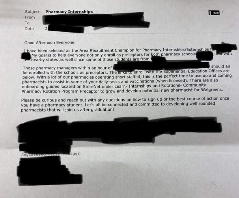 AccPharmacist's tweet photo. Calling all Pharmacy Managers!
Seize the free labor, get them indoctrinated and hopefully sign a few years of their freshly licensed life away…
#walgreens #walgreen #walgreensdeals #walgreenslife #pharmacystudent #pharmacyschool #pharmacist💊 #pharmacistlife💊 https://t.co/y3MGtyIOm3