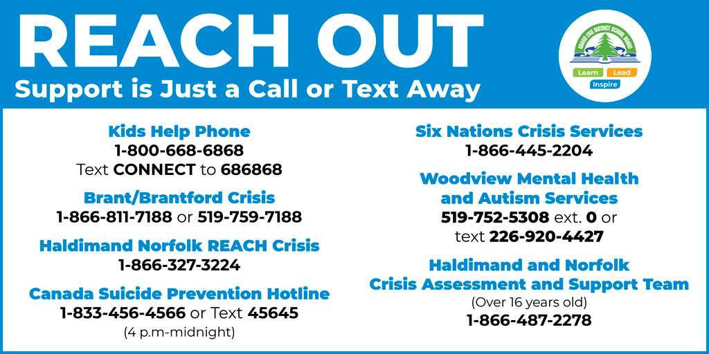 Grand Erie District School Board on Twitter "Here are some crisis