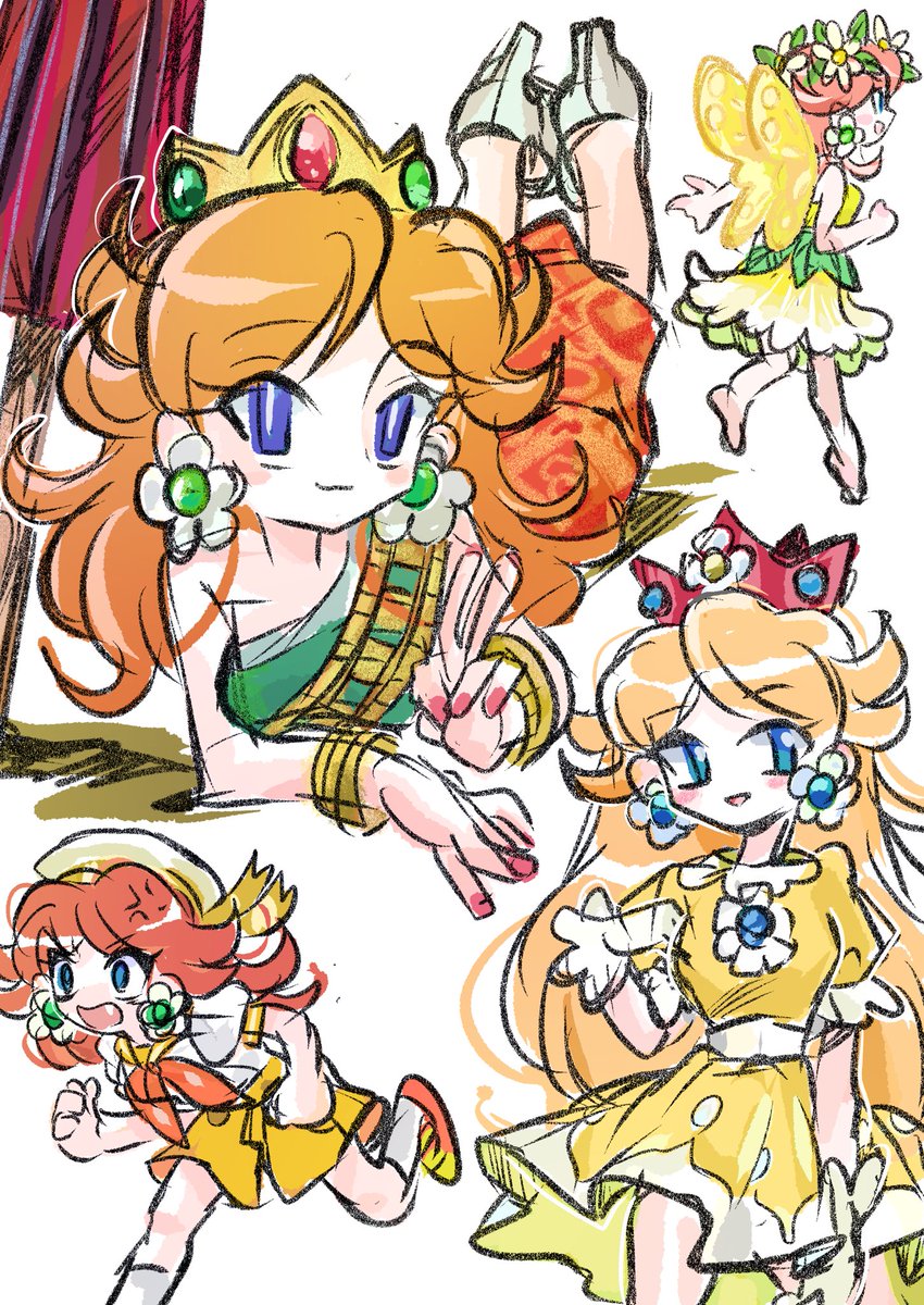 「#PrincessDaisy #デイジー姫 #らくがき  #イラスト  #sup」|らくがきしたがり屋@skeb @回転寿司ブーム中ガリ食べたいなのイラスト