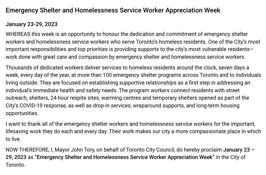 COSTI_org's tweet photo. So important to honour the staff &amp; community members providing emergency services &amp; shelter for the city’s most vulnerable. We’re grateful their work is being recognized with #MayorTory’s #proclamation of #EmergencyShelterandHomelessnessServiceWorkerWeek: https://t.co/x8Xi6XAxUS https://t.co/mjupKy0hYs