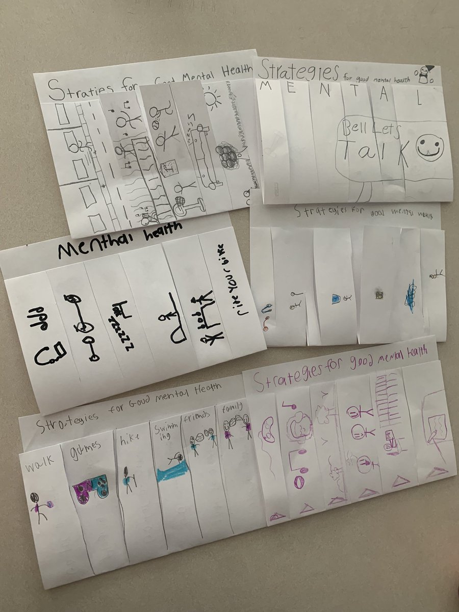 DowneyK10's tweet photo. For #BellLetsTalk Day, our grade 7&amp;9s we came up with some strategies for taking care of our own mental health 💙 @sjboscoschool @NLESDCA @CSHBTNLESD https://t.co/uvbA3FNImr