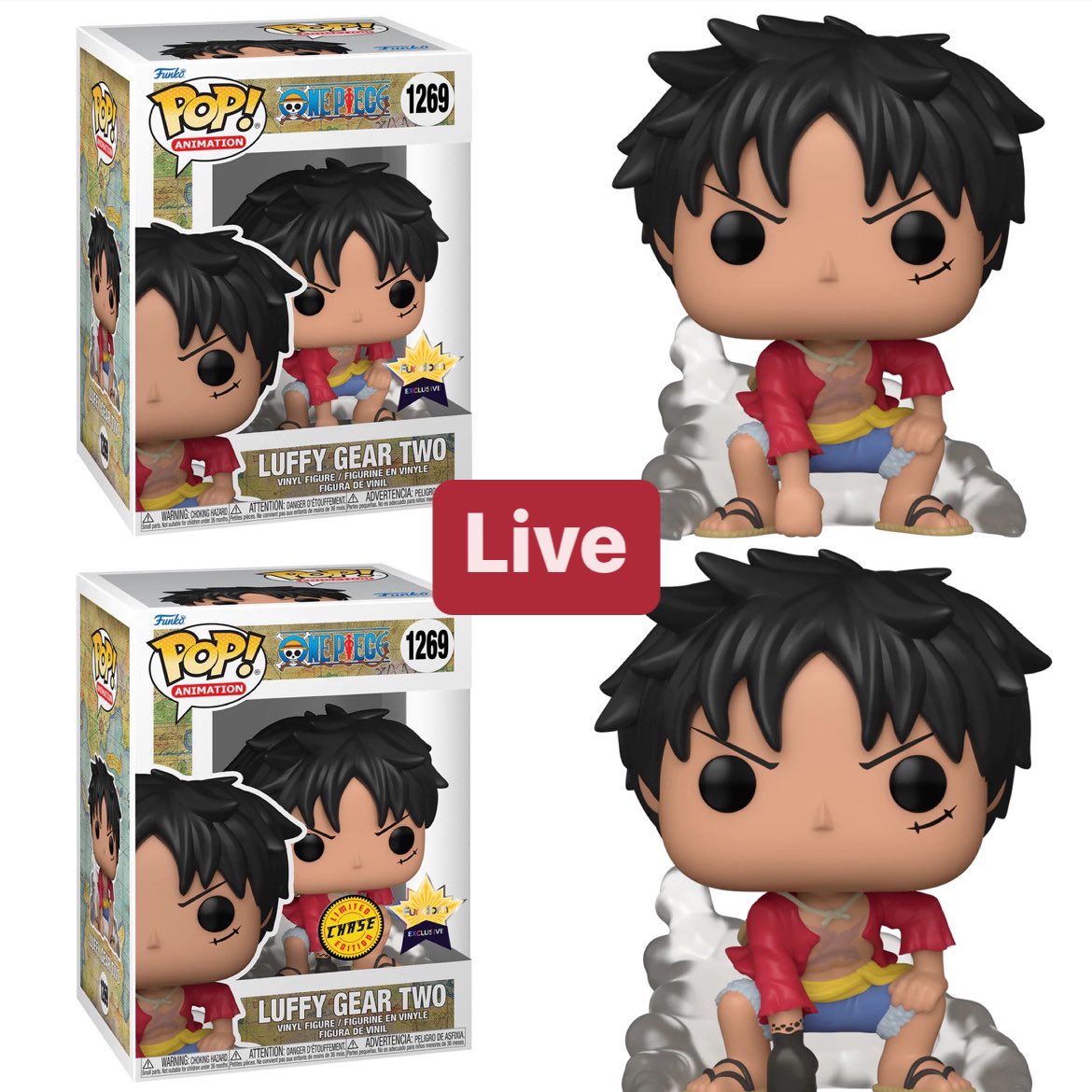 Funko POP! Animation One Piece Luffy Gear Two Fundom Exclusive Pop Vinyl  Figure