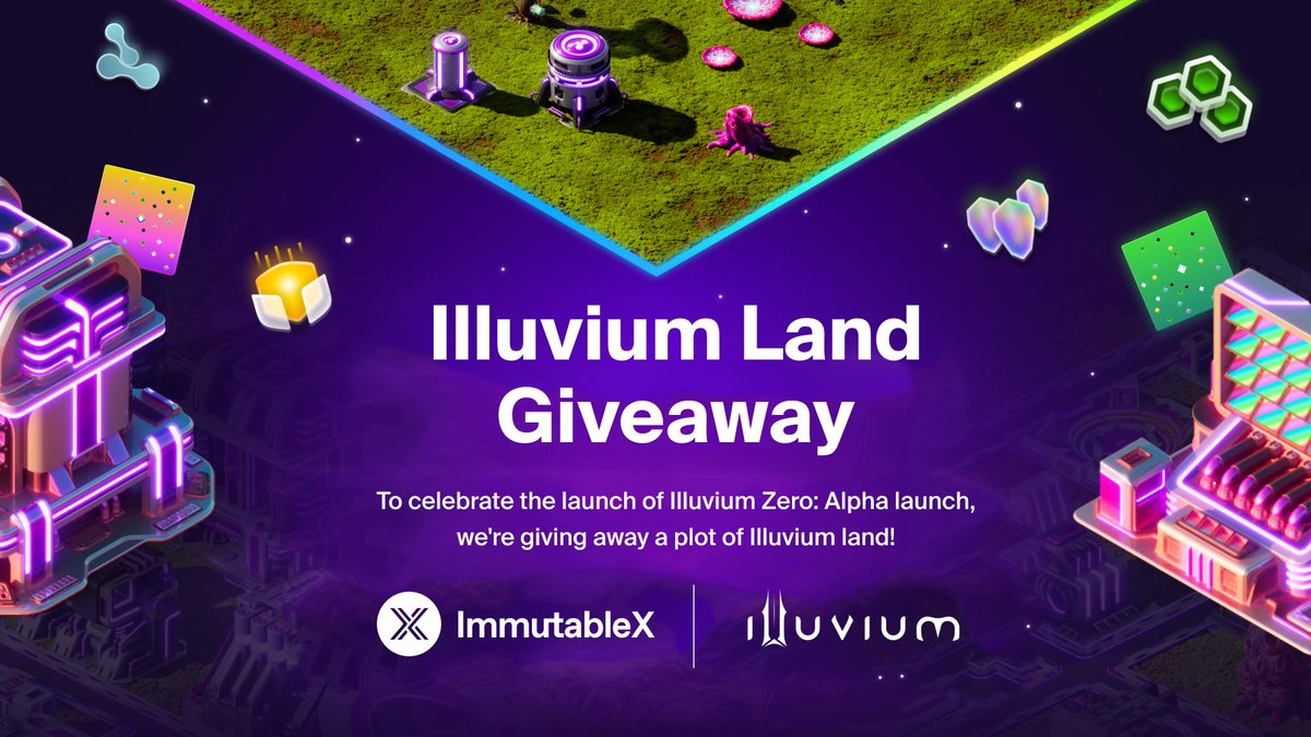 Immutable (@immutable) on Twitter photo 🎁 Tier 1 <a href="/illuviumio/">Illuvium</a> Land Giveaway!
In celebration of the Illuvium Zero: Alpha Launch we are giving away ONE piece of land so you can try out the alpha as soon as possible
To enter:
👑 Like/RT this post
👑 Follow <a href="/Immutable/">Immutable</a>
👑 Enter w/ the link below
gleam.io/lZ76A/celebrat… 🎁 Tier 1 <a href="/illuviumio/">Illuvium</a> Land Giveaway!
In celebration of the Illuvium Zero: Alpha Launch we are giving away ONE piece of land so you can try out the alpha as soon as possible
To enter:
👑 Like/RT this post
👑 Follow <a href="/Immutable/">Immutable</a>
👑 Enter w/ the link below
gleam.io/lZ76A/celebrat…