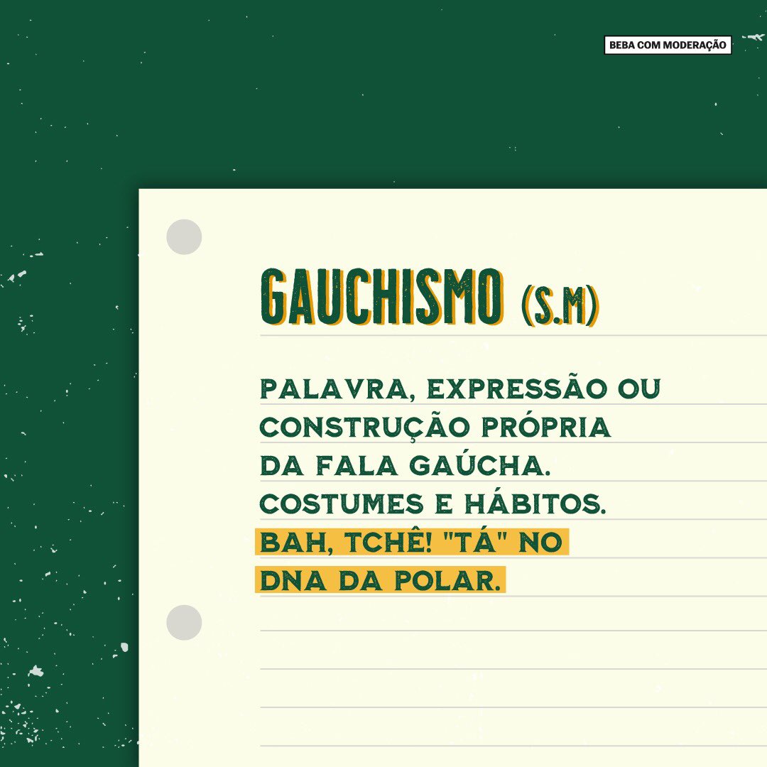 Tá no DNA da Polar. É daqui, é gaúcha! 🍻❤️ #CevaPolar #AprecieComModeração