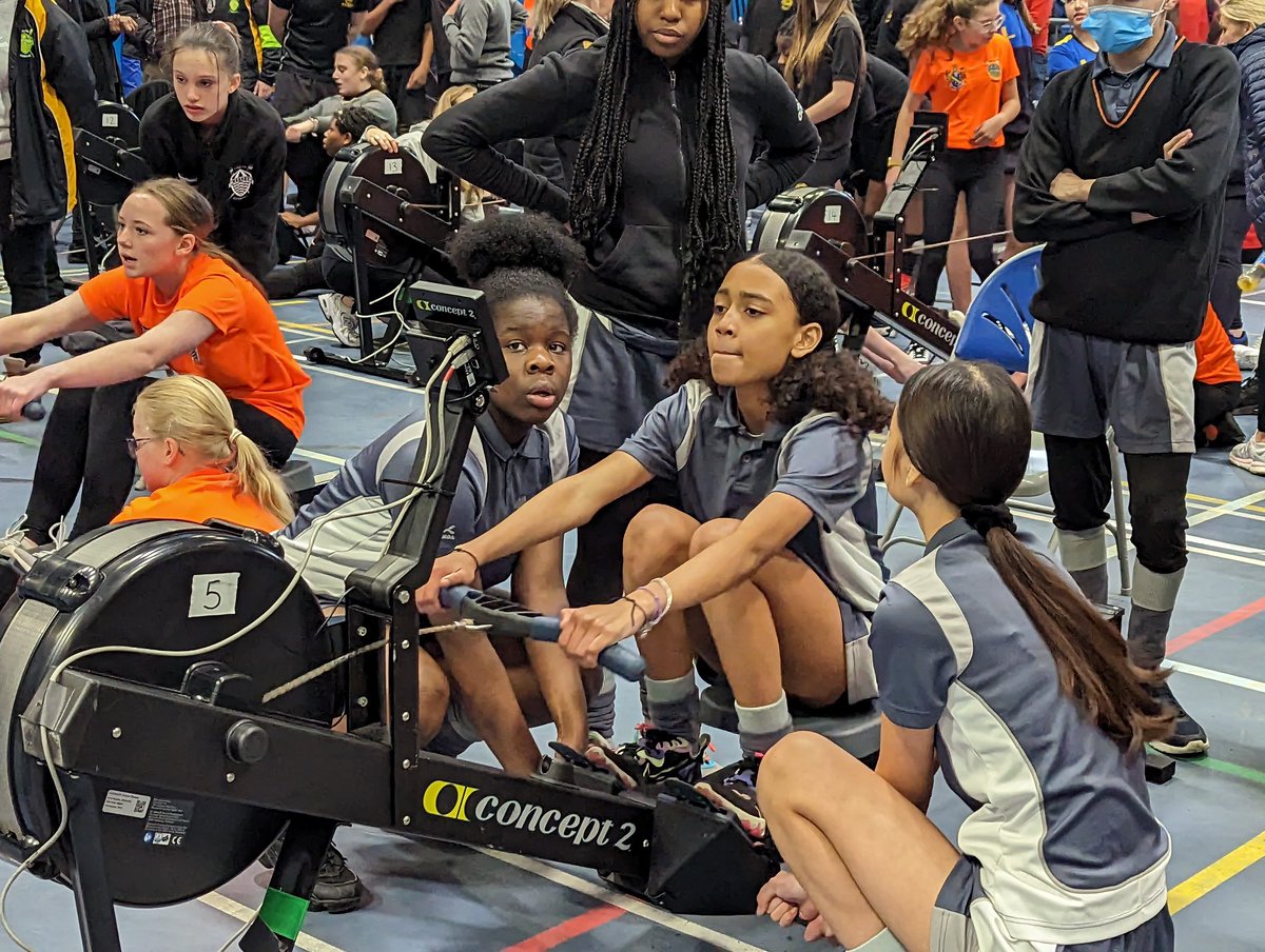 Brilliant to see 375 young athletes taking part in the @warri_youth_row Indoor Rowing Competition as they gear up for NJIRC 2023. Students from 24 schools attended the event, a great turnout!