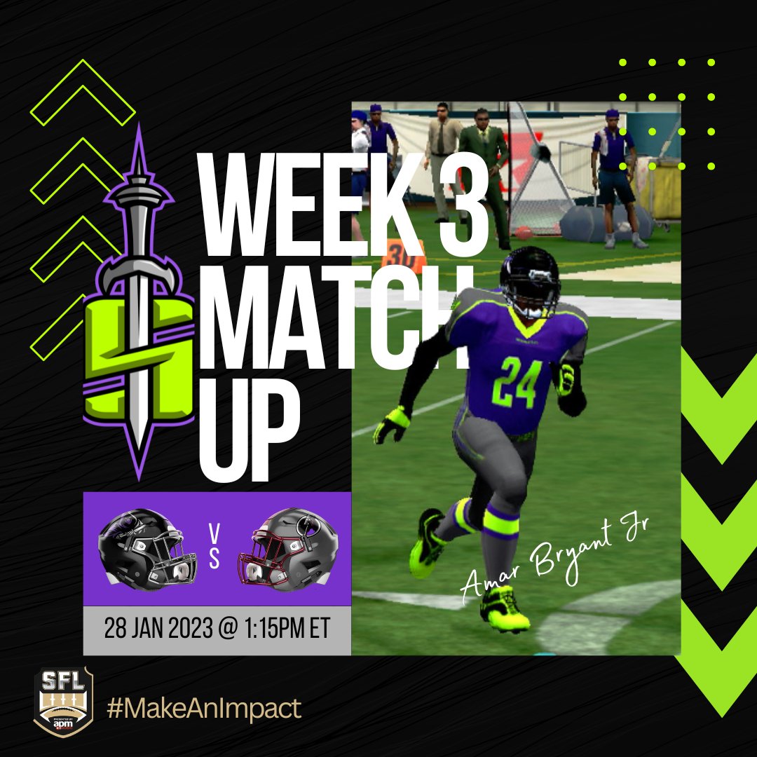 As Week 3 approaches, your Seattle Nemesis head to the Snake Pit in Indianapolis on Saturday to take on <a href="/IndyRamblers/">Indianapolis Ramblers</a> for our first win of the season. See you there! 💪
#Nemisphere #Darkside #Season20 
<a href="/simulationfl/">Simulation Football League</a> #MakeAnImpact