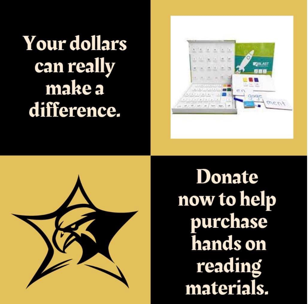 Currently, we are asking for donations for hands-on student reading materials to support reading achievement! One hundred percent of donations made through this site support Ryan Elementary. If you are interested, please visit ryanhawks.org!