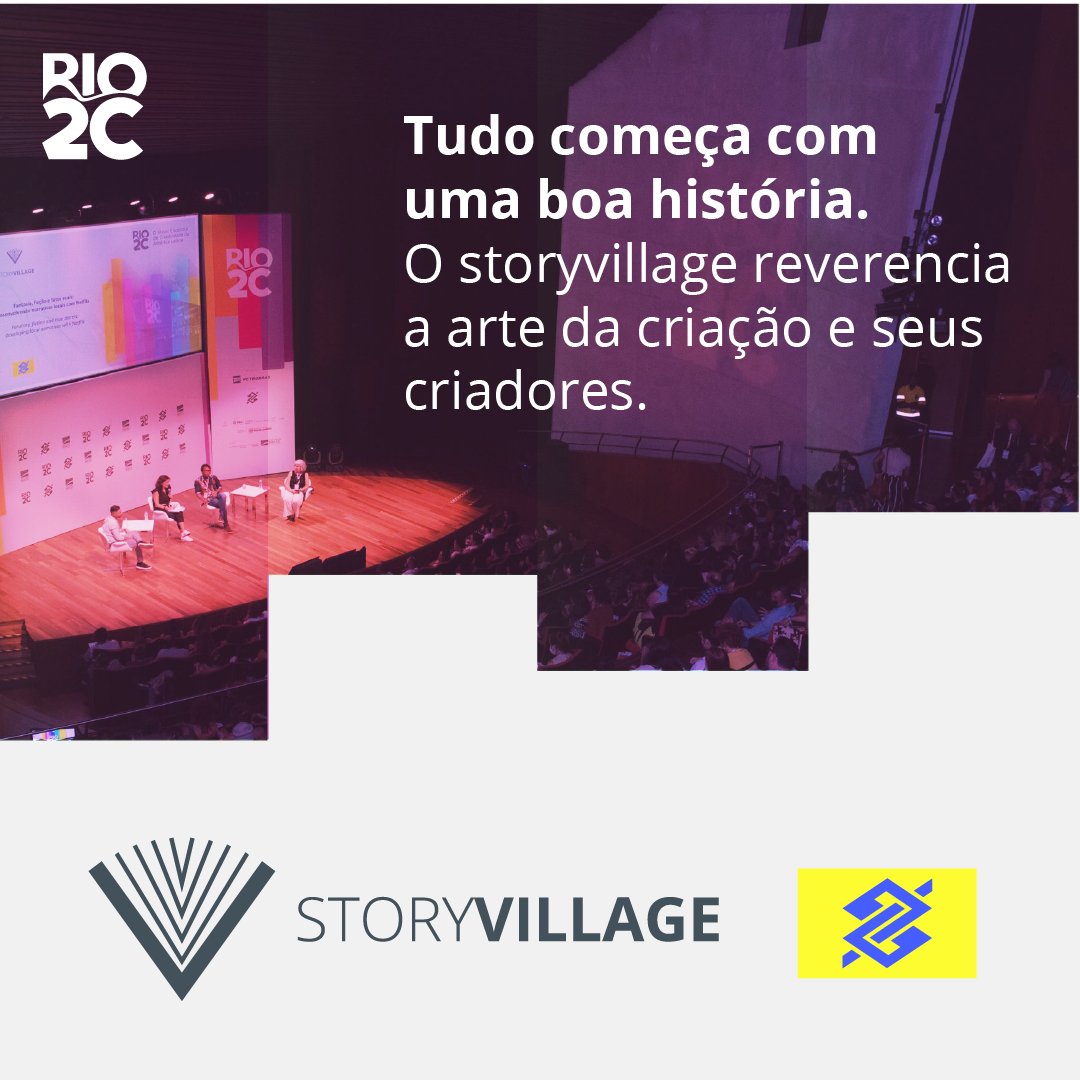 O palco StoryVillage é espaço para as mais diversas histórias. Nossos convidados compartilham mais detalhes de suas grandes criações resultando em histórias tão boas que merecem ser compartilhadas. Veja mais no link rio2c.com/conference_rio… @BancodoBrasil #PraTudoQueVoceImaginar