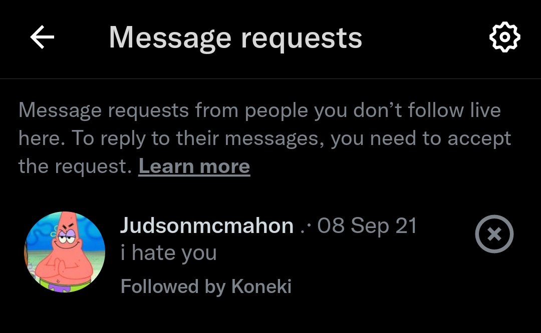 Kyamonster's tweet photo. Every so often I clean message requests from spam bots. So I can keep this message request on its own. https://t.co/PXnmtOaylE