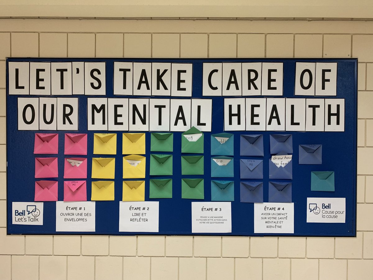 École Centennial Cougars finding ways to talk about mental health and well-being through our activity bulletin board. #BellCause #BellLetsTalk #CougarAwesome ⁦<a href="/RegPublicSchool/">Regina Public Schools</a>⁩