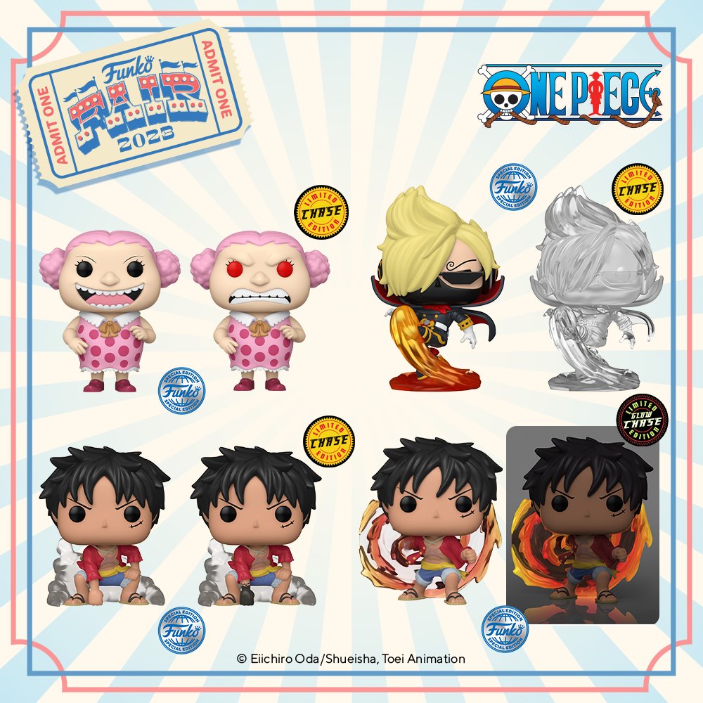 FunkoEurope's tweet photo. Funko Fair 2023: Calling all One Piece fans! Prepare to grow your Pop! Anime collection! 

Coming soon - check out the replies to see where the exclusives will be heading in the UK &amp; Europe 👇 https://t.co/PJg05WfReg