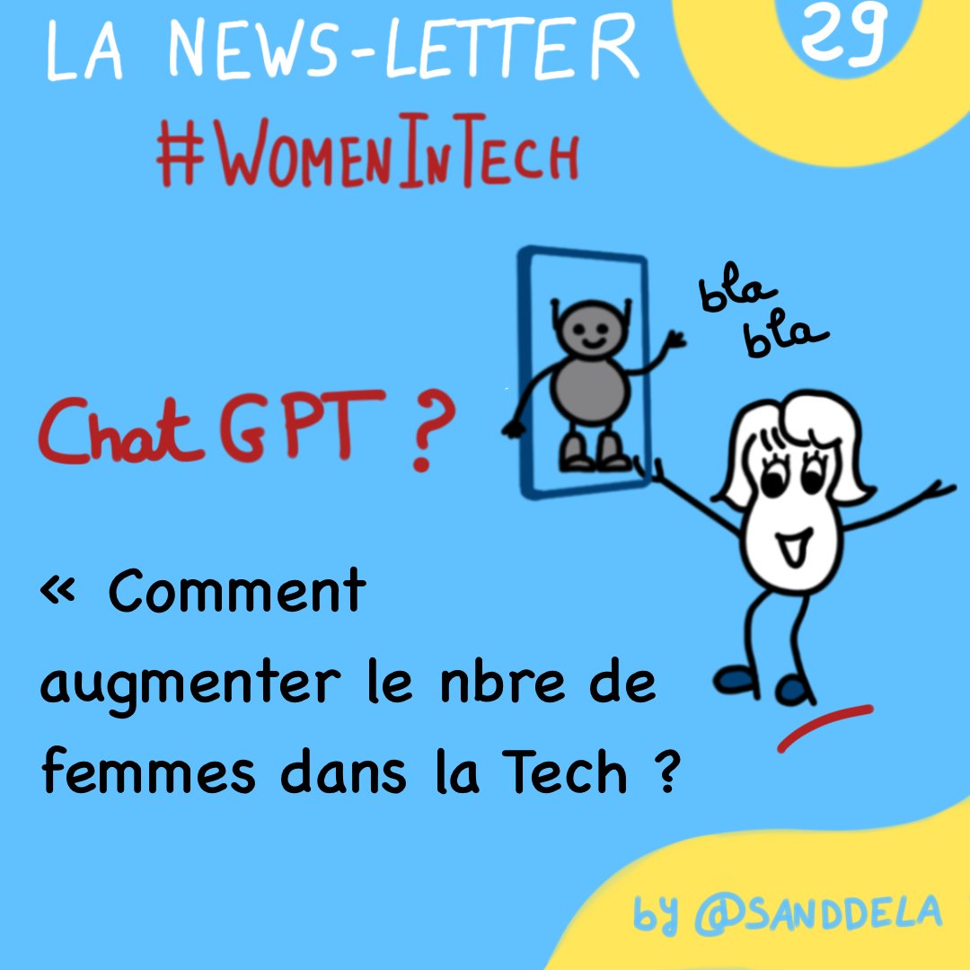 👇News-letter 29 #WomenInTech
1️⃣Question #mixité #ChapGPT
2️⃣🎧"Les Oubliées de la Tech"<a href="/radiocheriefm/">Chérie FM</a> 
3️⃣Le MOOC de <a href="/SocialBuilder/">Social Builder</a> <a href="/emmalarroque/">Emmanuelle Larroque Social Builder</a> 
4️⃣Inégalités de salaires même les 👩🏻‍💻 ingénieures <a href="/f_inge/">Femmes Ingénieures</a>  
5️⃣ "UNE génie" <a href="/Willa_off/">WILLA</a> 
 ✍️bit.ly/3kK9FO8
#diversite #WoGiTech