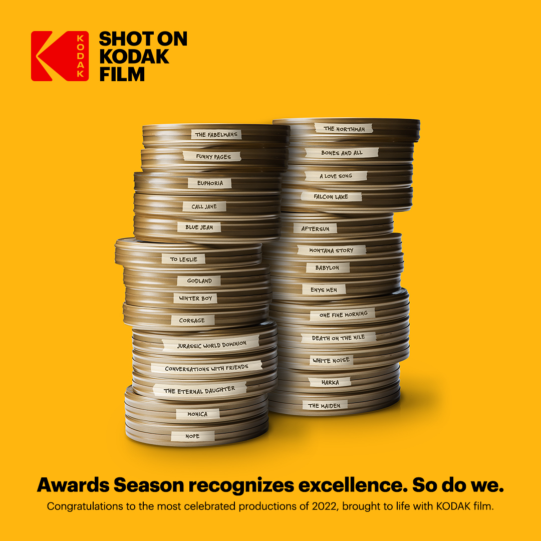 Shot on film productions garnered 149 major award nominations, including Oscar nominations for @thefabelmans, @babylonmovie, @aftersunmovie, @tolesliemovie and Le Pupille Kodak celebrates all of the shot on film productions of 2022. Head to kodak.com/go/shotonfilm to see more