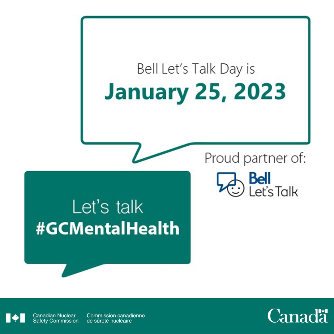 CNSC_CCSN's tweet photo. Every day, we work to create positive change for mental health by promoting a healthy, respectful, safe and supportive workplace for staff across Canada. 

#BellLetsTalk #GCMentalHealth https://t.co/CoXggsenHf