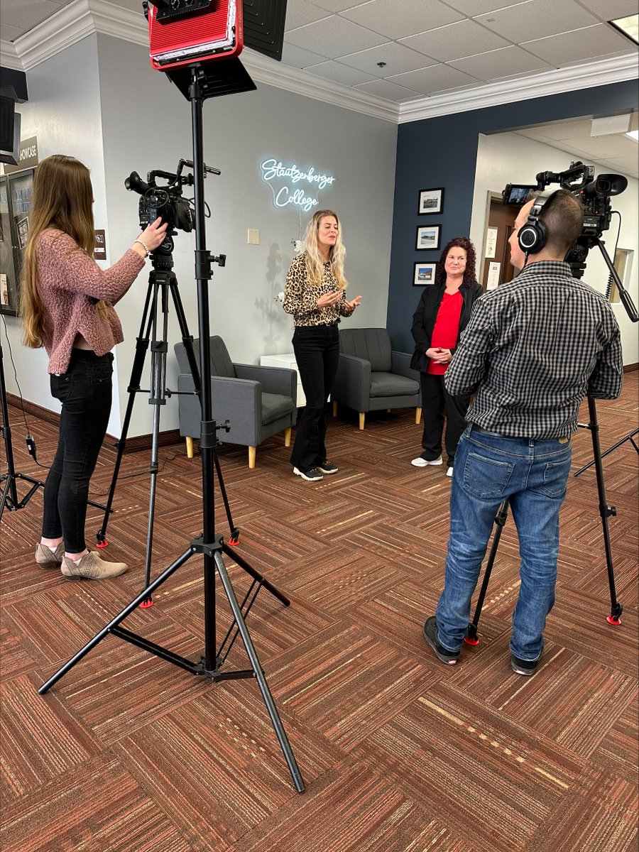 Stautzenberger's tweet photo. Lights, Camera, Action! WOIO-TV CBS 19 spent the day at our Brecksville campus, capturing students' learning skills that will lead to real careers.  Stay tuned for when you can see our campus come to life on CBS 19’s ‘Cleveland Now’ series!
#TVTuesday #college #sctoday https://t.co/fjtUjz2K4h