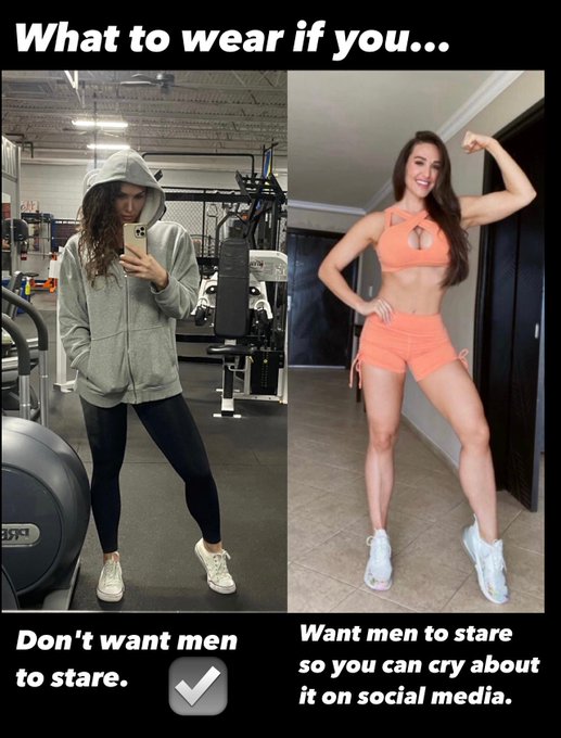 Social Media has convinced women that they need to be wearing skimpy workout clothes.

99% of the women